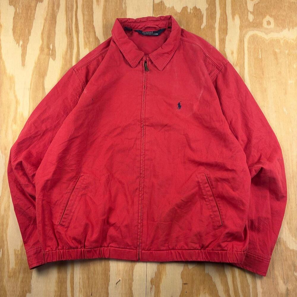 Vintage 90s Polo Ralph Lauren Harrington Jacket – Red – Men’s XL